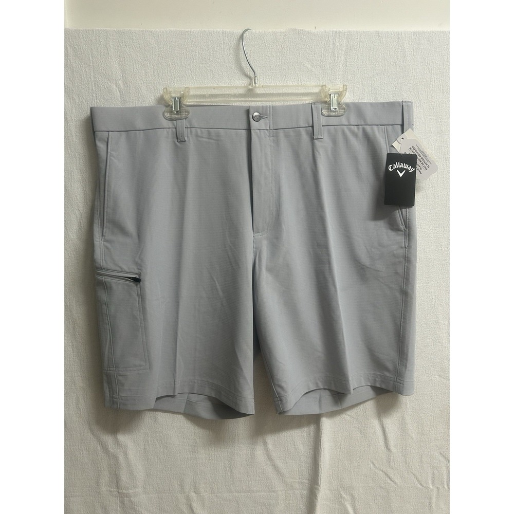 Callaway Men Golf Shorts 40W Light Gray OptiDri Moisture Wick Sun Protection